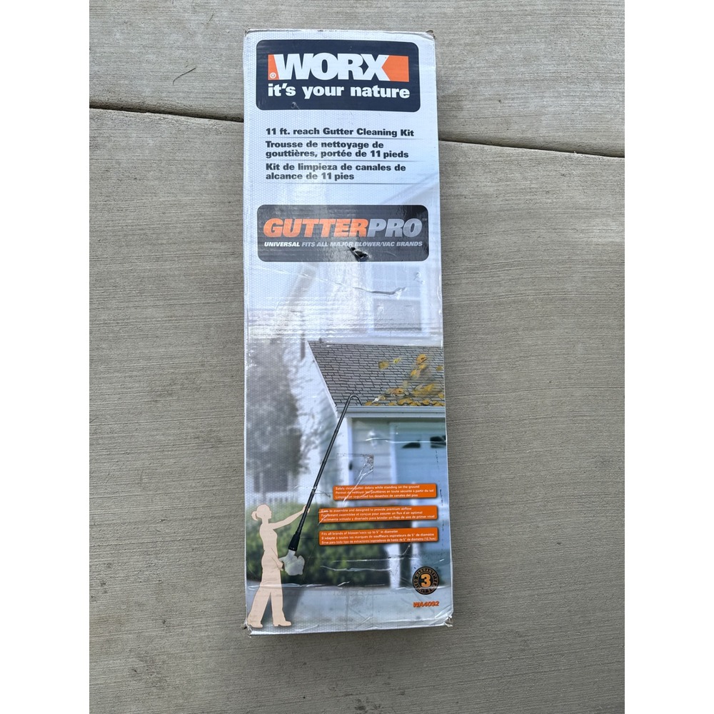 WORX Gutter Cleaning Kit Black WA4092 Universal 11ft Reach Missing Curved Tube